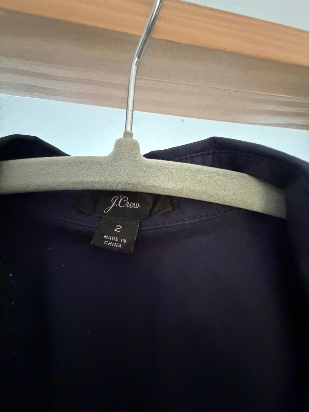 J. Crew Navy Button-Front Shirt Dress - Picture 5 of 5